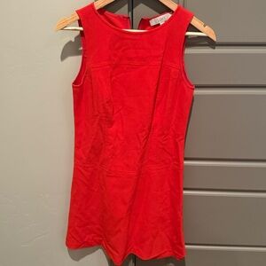 Red Loft shift dress with back zipper detail